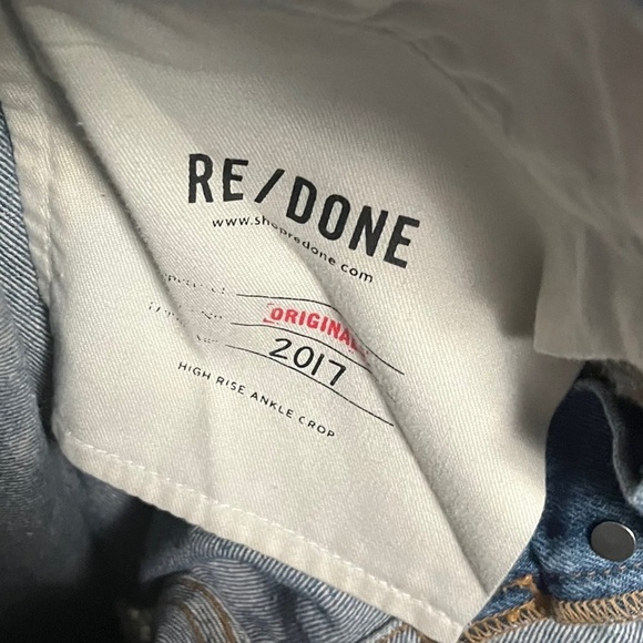 Re/Done Originals High Rise Ankle Crop Jeans - Picture 10 of 11